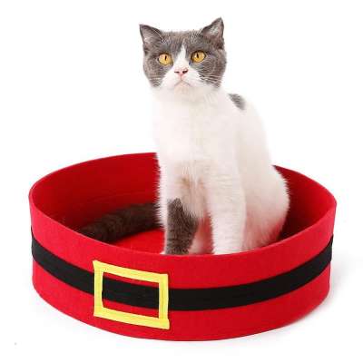 Soft christmas felt cat dog  bed cave house for pet